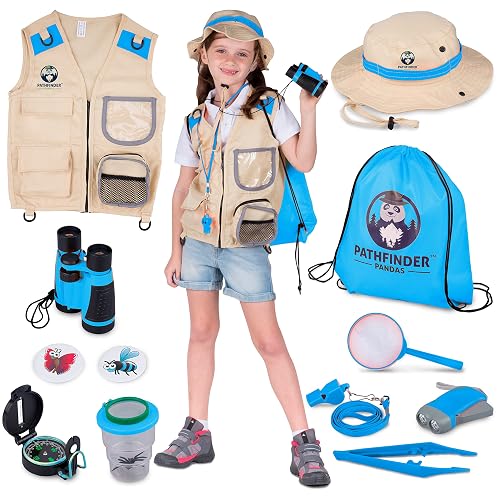 Pathfinder Dressing PATHFINDER PANDAS Kids Explorer Costume with Safari Vest & Hat for 3-7 ...