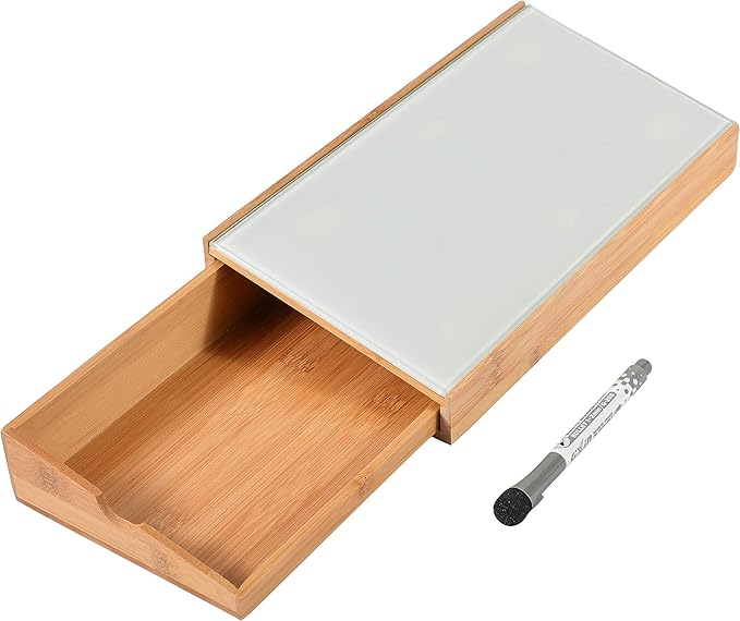 Nøk and Cranny Desktop Glass Dry Erase Whiteboard Computer Pad with