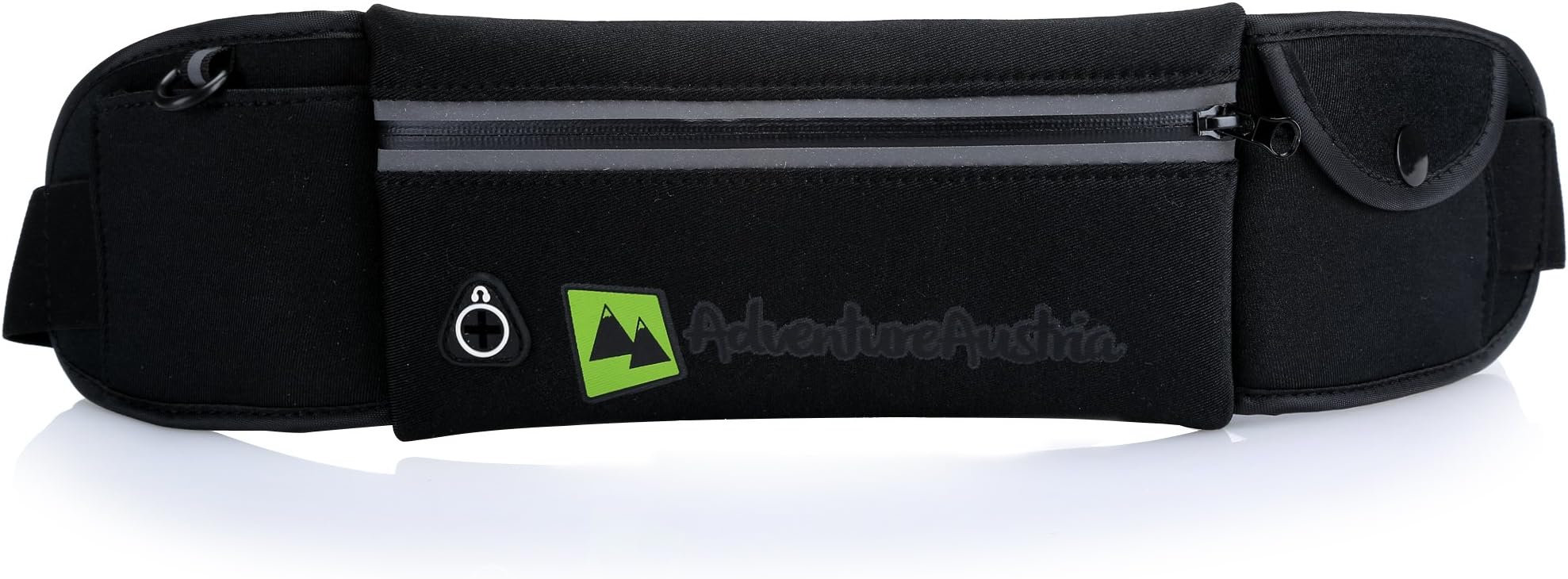 Lightweight Running Belt PU Coated Water Resistant Travel Wallet Phone Belt - Ideal Money Belt for Women Men & Kids for Carrying Valuables & Essentials. Adjustable & Reflective.