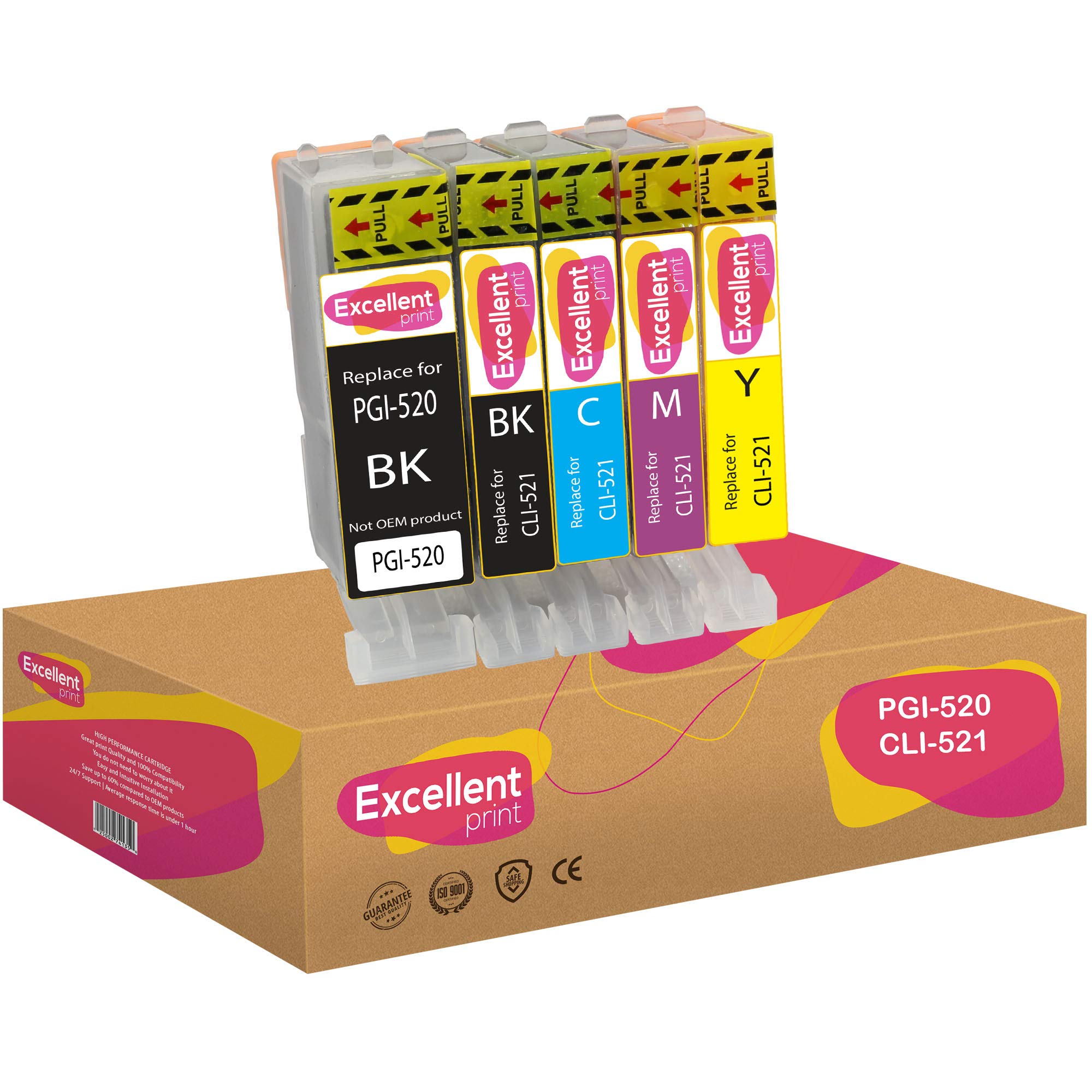 Excellent Print PGI-520 CLI-521 520 521 Compatible Ink Cartridges for Canon Pixma MP560 MP620 iP3600 iP4700