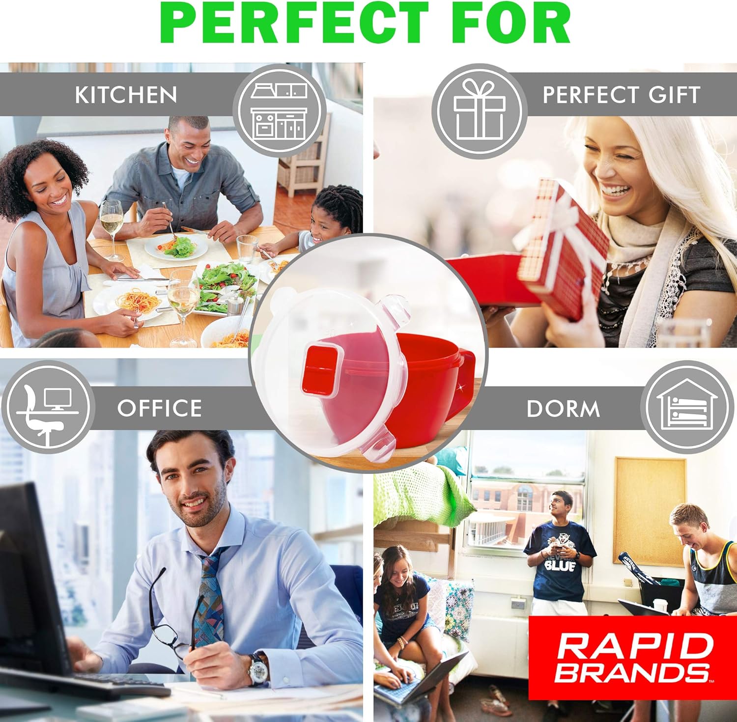  | Rapid Noodle/Soup Bowl| Microwave Soup & Noodles in Minutes | Perfect for Dorm, Small Kitchen, or Office | Dishwasher-Safe, Microwaveable, BPA-Free: Soup Bowls