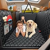 URPOWER Backseat Extender for Dogs - Hard Bottom Dog Car Seat Cover for Back Seat, Foldable Dog Hammock for Car, SUV, and Tru