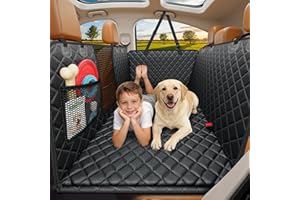 URPOWER Backseat Extender for Dogs - Hard Bottom Dog Car Seat Cover for Back Seat, Foldable Dog Hammock for Car, SUV, and Tru