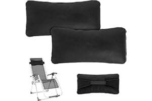 AkiiGer Chair Replacement Pillow, Generic Removable Headrest Neck Pillow for Zero Gravity Chair/Reclining Lounge Chair, with Elastic Band, Softer and More Elastic Filler & Smoother Surface Cloth