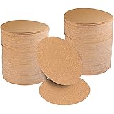 Grngven 100 Pcs Self-Adhesive Cork Round Sheets, 4 Inch Brown Cork Tiles Backing Sheets Coasters for Coasters Wall Decoration DIY Crafts & Arts