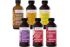 LorAnn Baker’s Dream Bakery Emulsion Variety Pack 118ml (Pack of 6) – Almond, Butter Vanilla, Lemon, Princess Cake & Cookie, 