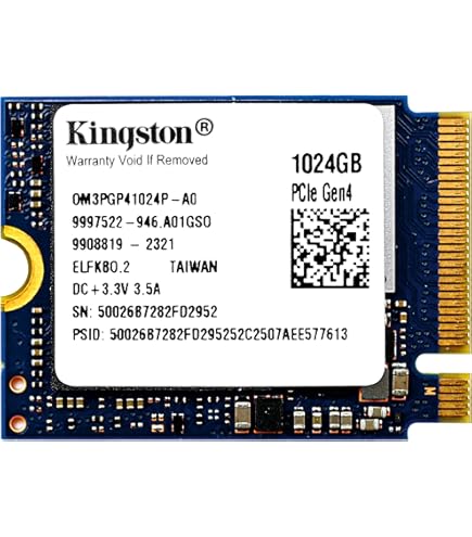 Kingston NV3 1TB M.2 2230 NVMe SSD | Up to 6000MB/s | SNV3SM3/1T0