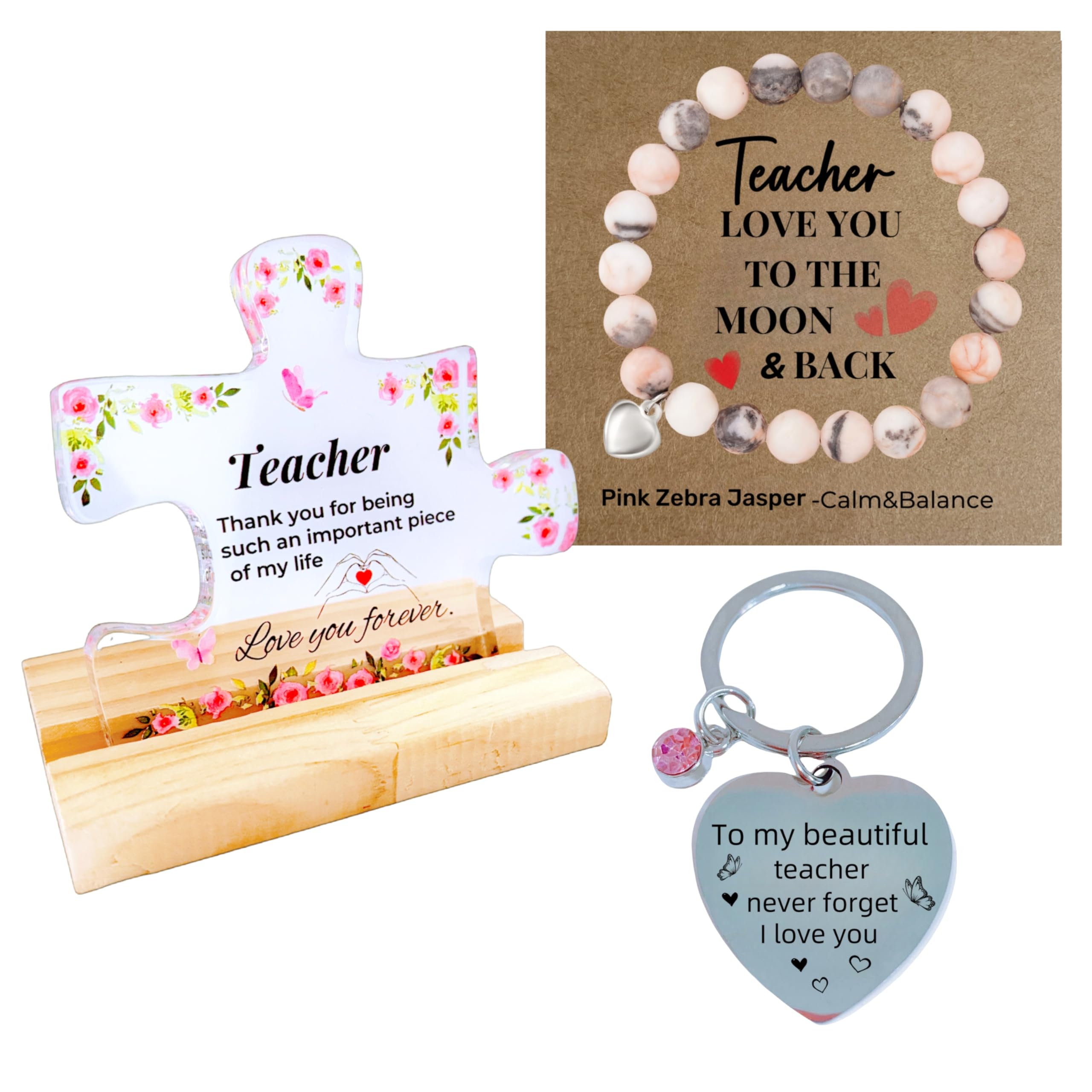 WOSHIDEFA Teacher Gifts - Unique Teacher Christmas Gifts, Teacher Gifts for Women, Appreciation Gift Set with Puzzle Piece Decor for Teachers