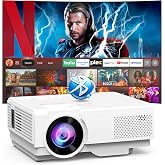 [Built-in Apps] Mini Projector with WiFi and Bluetooth, Portable Movie Projector Compatible with HDMI/Smartphone/TV Stick/Laptop
