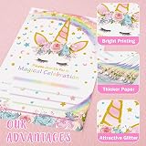 WERNNSAI Magic Unicorn Party Invitations with Envelopes 20 Cards 12.5x18 cm view 3
