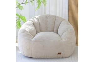 UODERS Big Bean Bag Chair for Adults, Teens & Kids, Shell-Shaped Faux Fur Beanbag Chairs with Shredded Foam Filling, Comfy So
