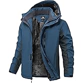 Buyboxs Mens Winter Snow Jacket Waterproof Ski Jackets Snowboard Rain Warm Coat Insulated Hood Fleece Lined