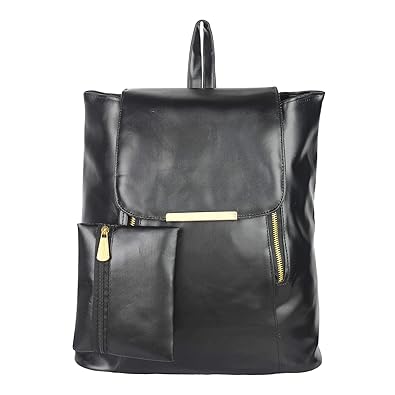 Styler king Women Girls Ladies Backpack Fashion Shoulder Bag Rucksack PU Leather Travel bag (Black)