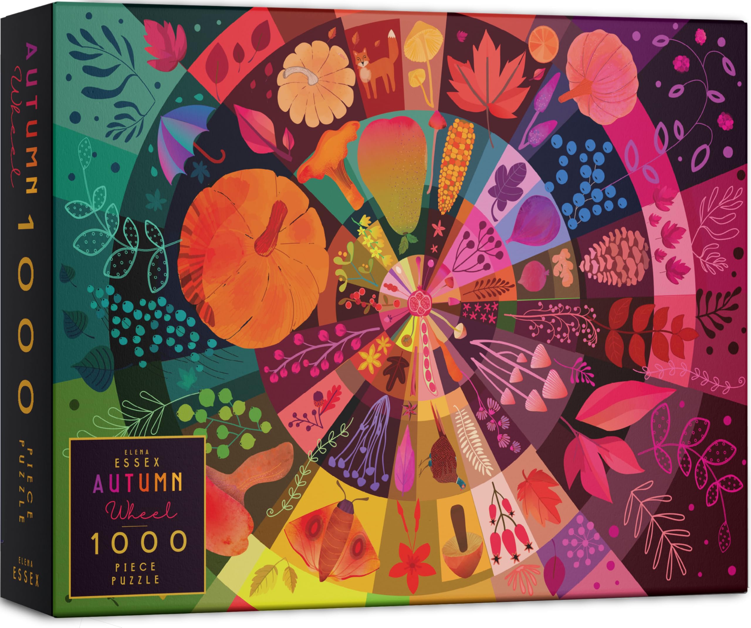 Elena Essex 1000 Piece Jigsaw Puzzles for Adults - Autumn Wheel/Puzzle/Jigsaws 1000 Pieces for Adults/autumn mushroom pumpkin halloween puzzle/Puzzles Size 70x50cm — image 1