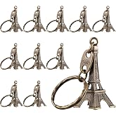 Outus 15 Pieces Eiffel Tower Keyring Retro Adornment French Souvenirs Keychains