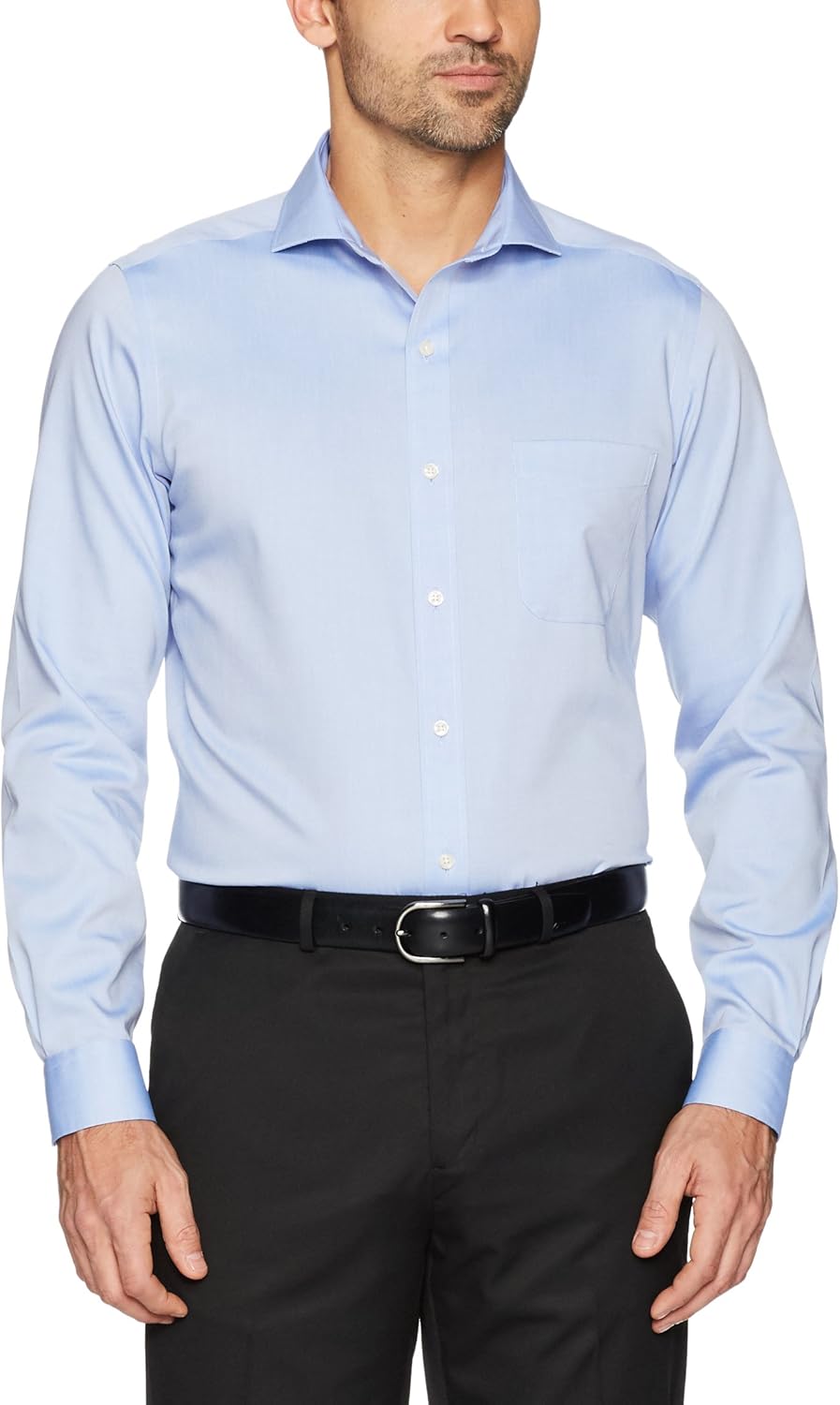  Brand - Buttoned Down Men's Tailored Fit Cutaway-Collar Solid Pinpoint Dress Shirt, Supima Cotton Non-Iron: Clothing