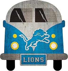 NFL Detroit Lions Unisex Detroit Lions Team Bus Sign, Team Color, 12 inch