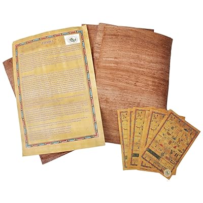 Papirus Mesir Set Kertas Kosong Brown Berumur 10 Helaian untuk Projek Seni Scrapbooking Album Isi Ulang Skrol dan Mengajar Sejarah Hieroglif Kuno 8x12in (20x30cm)