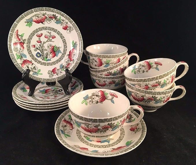 Johnson Bros England"Indian Tree" Tea Cups & Saucers, Set of 6 Amazon