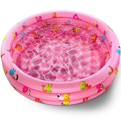 Pink Plastic Inflatable Pool Durable Inflatable Kiddie Pool For Kids