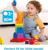 Mega Bloks Fisher-Price Toddler Big Building Bag 80 Pieces Blue 1+ DCH63 view 3