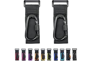 DEIHAALEN [Upgrade]Baby Stroller Hook with Locking, Carry 30 lbs per Stroller Clip, Baby Stroller Accessories & Car Seat Hook for Hanging Diaper Bag, Golf, Shopping and Pet Cart (2 Pcs + Nylon + Black)