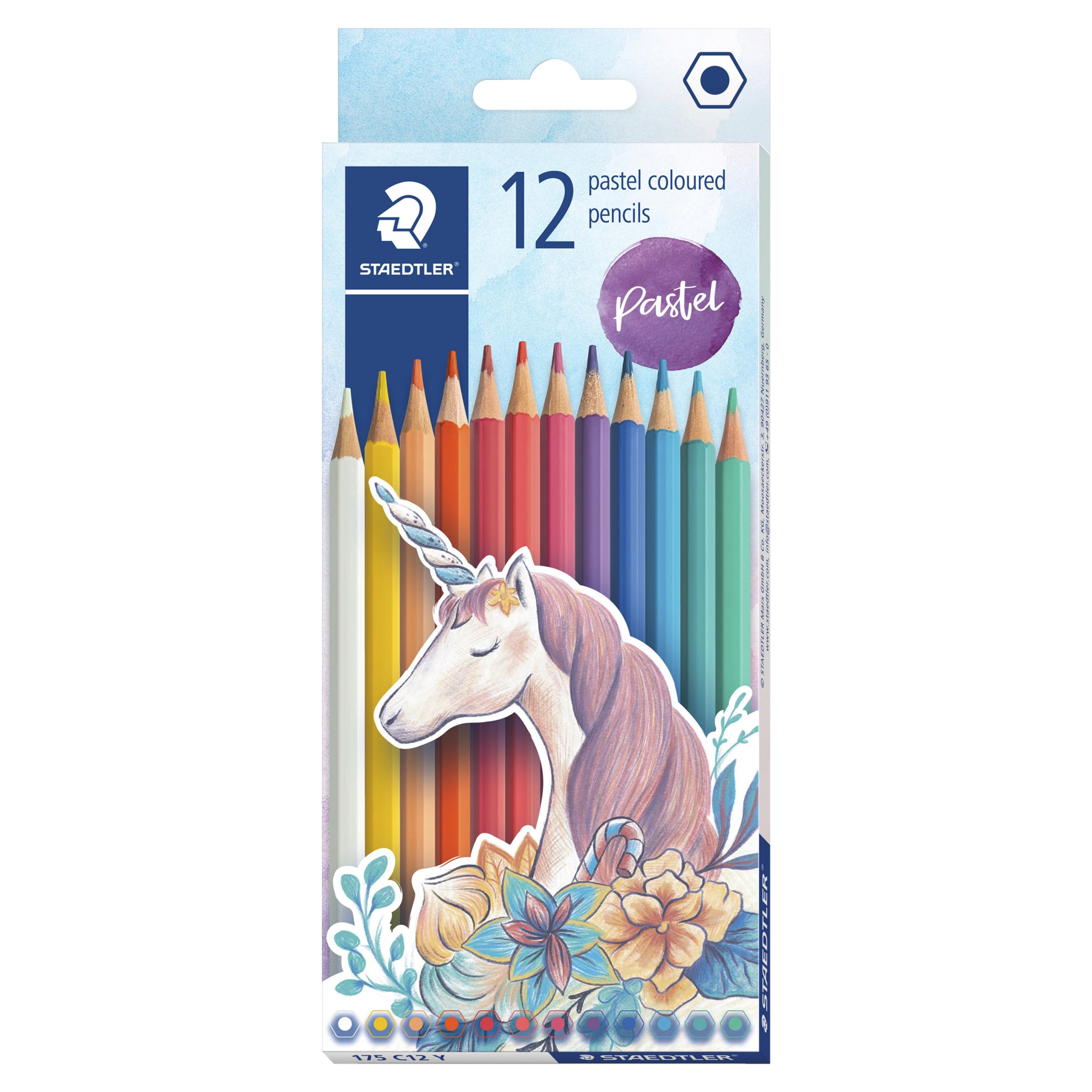 STAEDTLER 175 Buntstifte im 12er Set – Klassische Sechskant-Buntstifte in sortierten Farben, leicht zu spitzen, langlebig für Schule und Alltag - 175 C12 Y