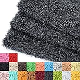 Surf turtle Charcoal Black Curly Teddy Fleece Faux Fur Fabric 36" x 59" | Soft Fluffy, Stretch Material for DIY Sewing, Craft Projects