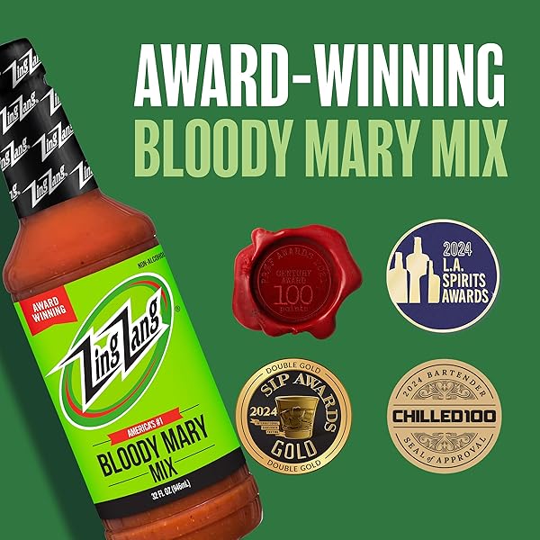 ZING ZANG BLOODY MARY MIX, NON-ALCOHOLIC COCKTAIL MIXER, 32 FL OZ BOTTLE (PACK OF 1)