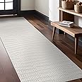 Luul Home Modern Micro Loop Indoor Runner Rugs for Living Room Bedroom Kitchen Geometric Pebble White 2x7 Luxury Durable Low and High Pile Non-Shedding Stain Resistant Soft Area Carpet 2 x 7