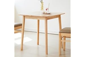 Livinia Aslan 29.5" Malaysian Oak Square Wooden Dining Table/Small Solid Wood Kitchen Desk (Natural Oak)