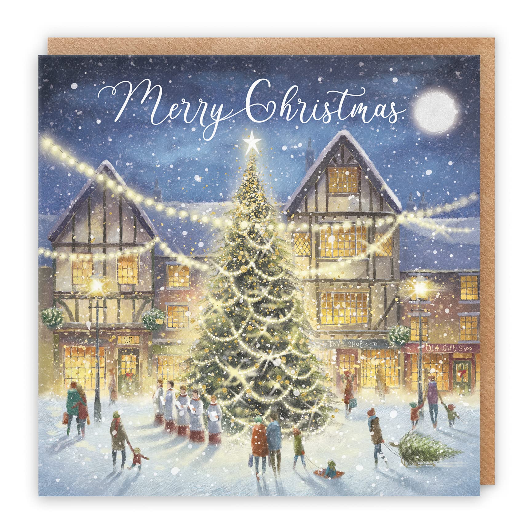 Hunts England - Individual Christmas Card For Men Or Women - 'Christmas Eve' - Milo's Gallery Collection - Christmas Wording Inside - For Him Or Her