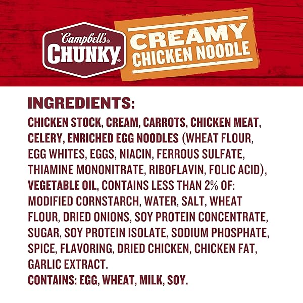 CAMPBELL’S CHUNKY SOUP, CREAMY CHICKEN NOODLE SOUP, 18.8 OZ CAN