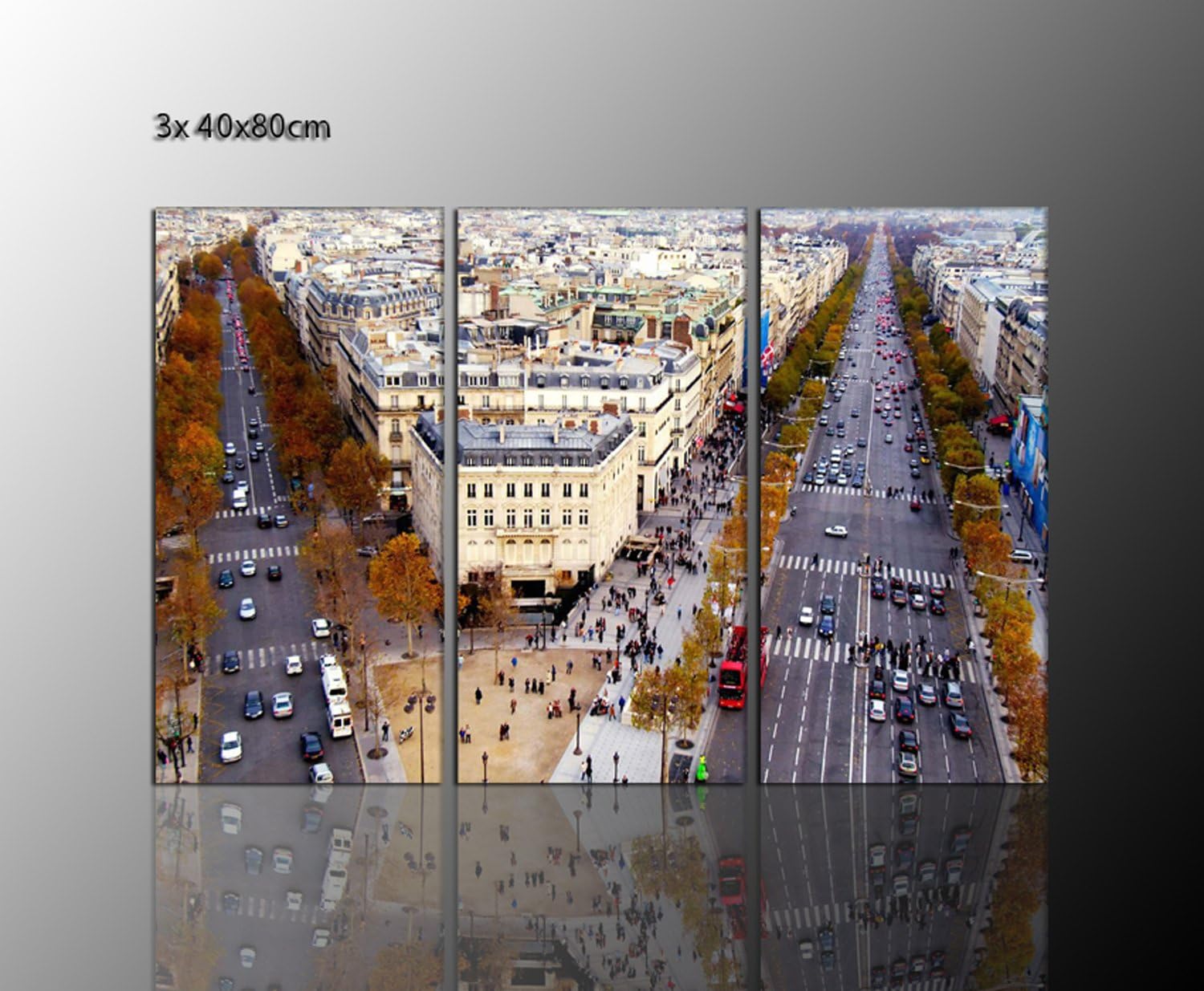 The City Of Paris Les Champs Elysees Paris Wall Picture Champs Elysees 3x40x80 Cm French Flair Wall Decoration Over Your Sideboard Art Depot Outlet On Real Canvas