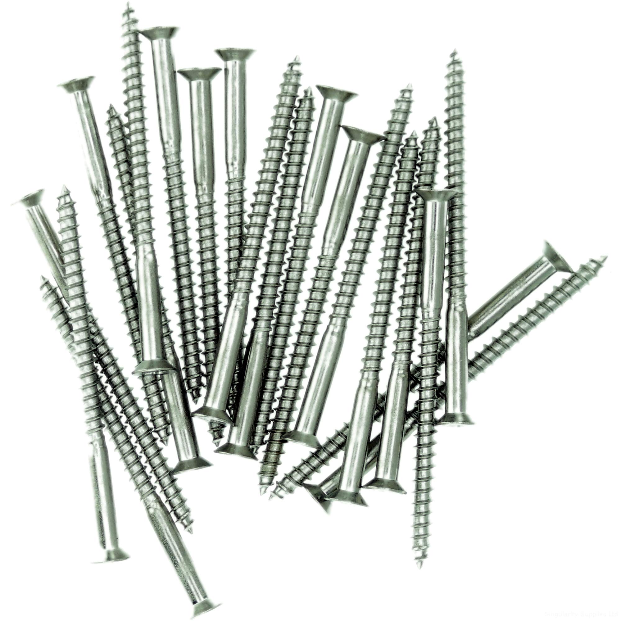 No.8 x 0.78 (4.0mm x 20mm) Pozi Countersunk Wood Screw - Stainless Steel (A2) (Pack of 20)