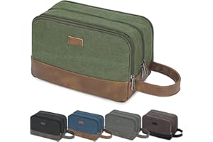 WANDF Travel Toiletry Bag for Men Large Toiletries Shaving Bag Water Resistant Hanging Dopp Kit Travel Accessories Bag for Women Men (Green)