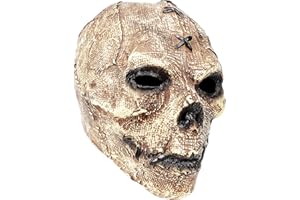 NEVSETPO Full Head Skull Mask, Scary Halloween Mask Realistic Skull Masks for Adults, Quality Latex Helmet Horror Creepy Costumes for Men Women Cosplay Dance Party Masquerade One Size Fit Most Boys Girls