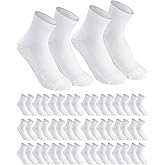 Langyiwee 30 Pack Cotton Men Athletic Ankle Socks Bulk Moisture Cushioned Wicking Quarter Sports Socks for Men Women