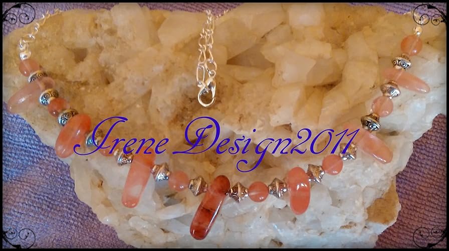 Strawberry Quartz Necklace by IreneDesign2011