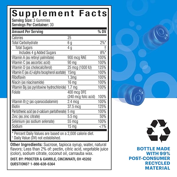 VOOST, MEN’S MULTIVITAMIN GUMMIES, SUPPLEMENT WITH VITAMIN A, B, C, D & ZINC TO SUPPORT MEN’S DAILY HEALTH*, MEN’S CHEWABLE VITAMIN, BLUEBERRY POMEGRANATE FLAVORED, 30 DAY SUPPLY – 90 COUNT