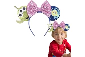Leziazany Toy Story Christmas Mouse ears Bow Headband Alien Monster Headband Glitter Bows Mouse Ears Hair band Party Princess Decoration Cosplay Costume