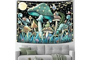 KJHL Mushroom Tapestry for Bedroom Boho Mushroom Decor Aesthetic Tapestries Wall Hanging for Living Room Dorm 44"x 60"