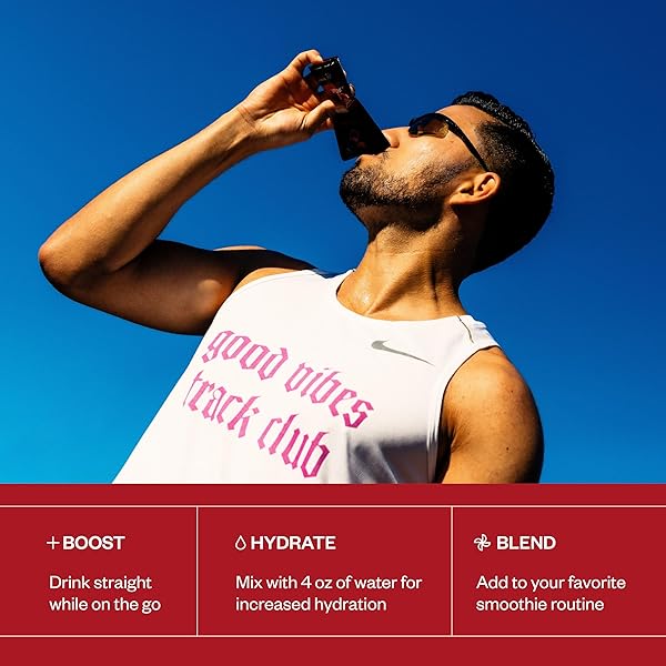 CHERIBUNDI | 100% TART CHERRY JUICE PURE CONCENTRATE GRAB & GO | 2.5 FLUID OUNCE POUCH FOR MAXIMUM RECOVERY WITH 40 TART CHERRIES | 100 CALORIES, 0 PRESERVATIVES, NON-GMO | 2.5 FLOZ (PACK OF 6)