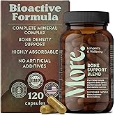 More. Longevity & Wellbeing Premium Calcium Supplement - Bone Strength Supplements with Magnesium, Vitamin D3 + K2 & Zinc for Bone Health Support - 4 Capsule Daily - Easy to Swallow - 120 Capsules