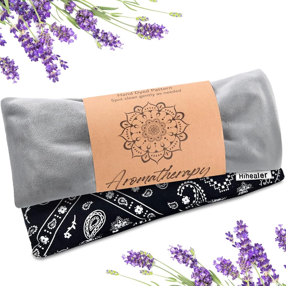 Hihealer Eye Pillow with Extra Cover Lavender Aromatherapy 25x10 cm 235 g