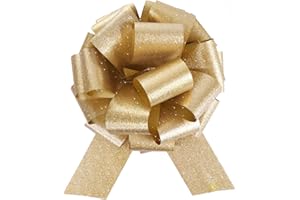 HCHENBOW 12" Large Gold Gift Bow,2pcs Big Bows for Gift Wrapping, Christmas Party Birthday Gift Wedding Ribbon Bows for Bikes, Boxes or Flower Decorations, Valentine's Day Gift Decorations (Gold)
