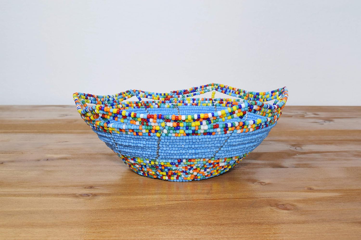 6 Inches Maasai Jewelry Bowl Handmade in Kenya Small African Beaded