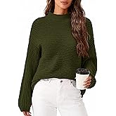 PRETTYGARDEN Womens Sweaters Fall Fashion 2025 Oversized Long Sleeve Mock Neck Chunky Knit Pullover Tops Winter Clothes