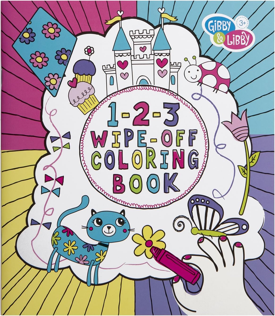 C.R. Gibson Gibby & Libby 1-2-3 Wipe-Off Coloring Book for Girls