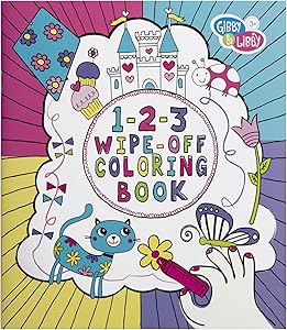 C.R. Gibson Gibby & Libby 1-2-3 Wipe-Off Coloring Book for Girls